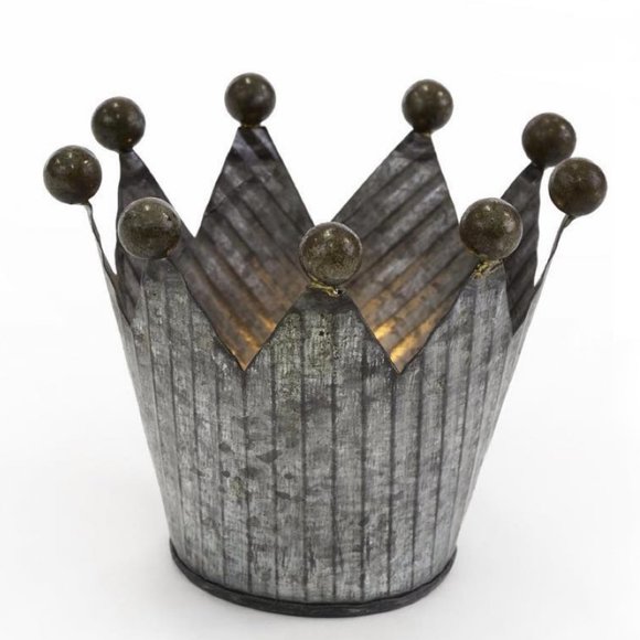 King & Queen Crowns Tea Light Candle Holder Set - Picture 2 of 3